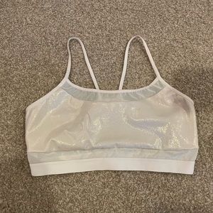 White Sparkly Victoria’s Secret Sports Bra